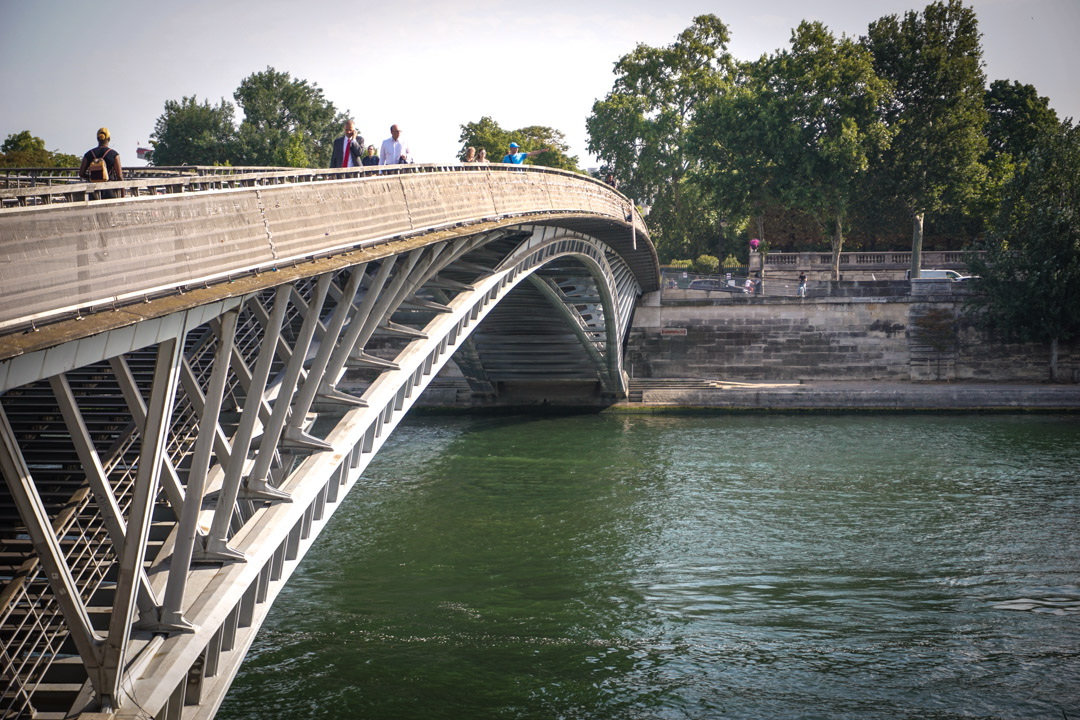 Passerelle Léopold Sédar Senghor, pedestrian bridge, Seine, river, Paris